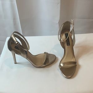 Gold >4 inch Strappy Sandal
